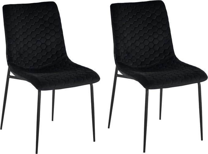 Opus-Eetkamerstoel - Set van 2 - Zwart Fluweel