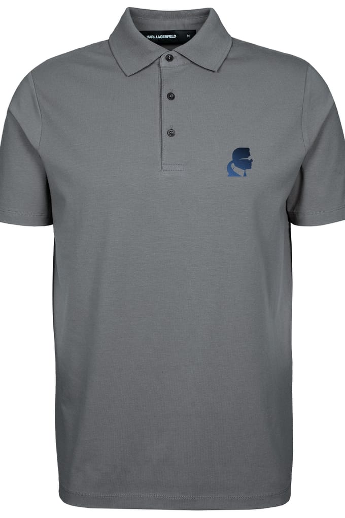 Karl Lagerfeld Dark Grey Polo Maat: S | Poloshirts Outlet | Heren | Grijs