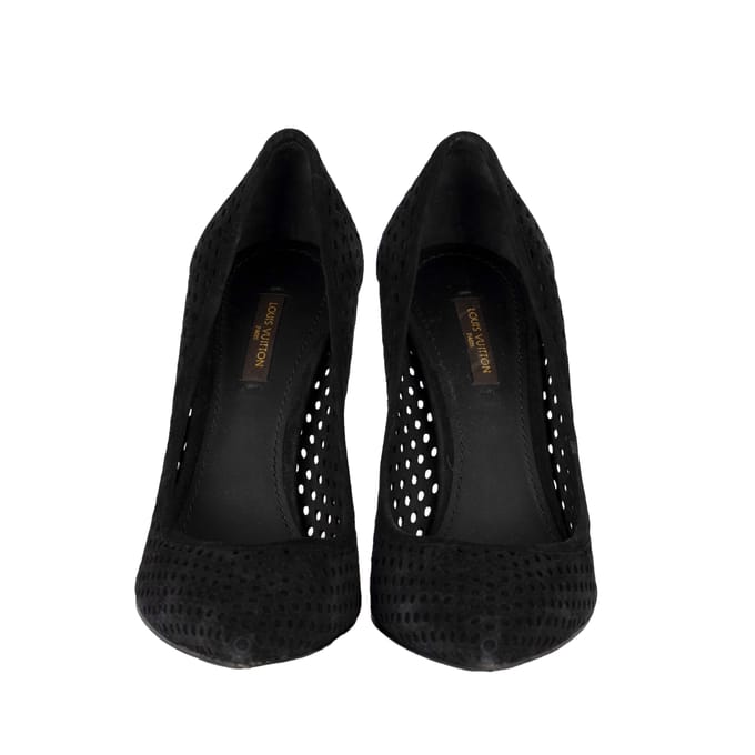 Louis Vuitton Geperforeerde Suède Eyeline Pumps - '10s