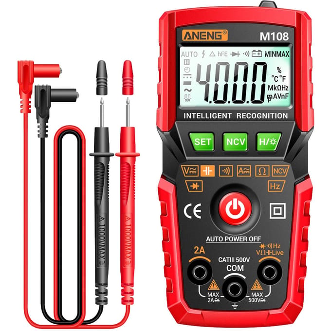 ANENG M108 Slimme digitale multimeter Autobereik 4000 tellingen NCV Universele meter Handheld