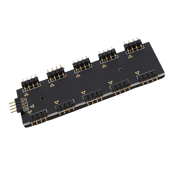 Câble d'extension de ventilateur RGB pour carte mère PC MOD, hub RGB 10 canaux (12 V 4 broches) black