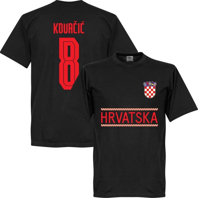 Kroatië Kovacic 8 Team T-Shirt 2021-2022 - Zwart - M
