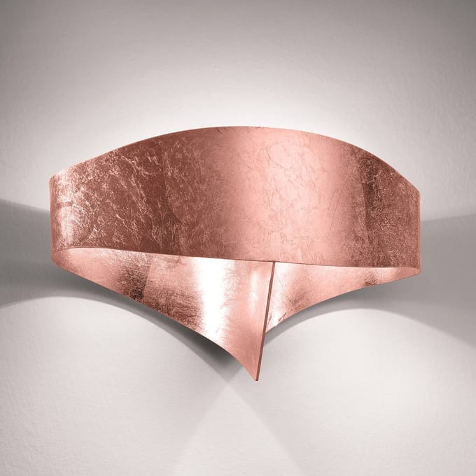 Selène LED wandlamp Scudo van staal, bladkoper