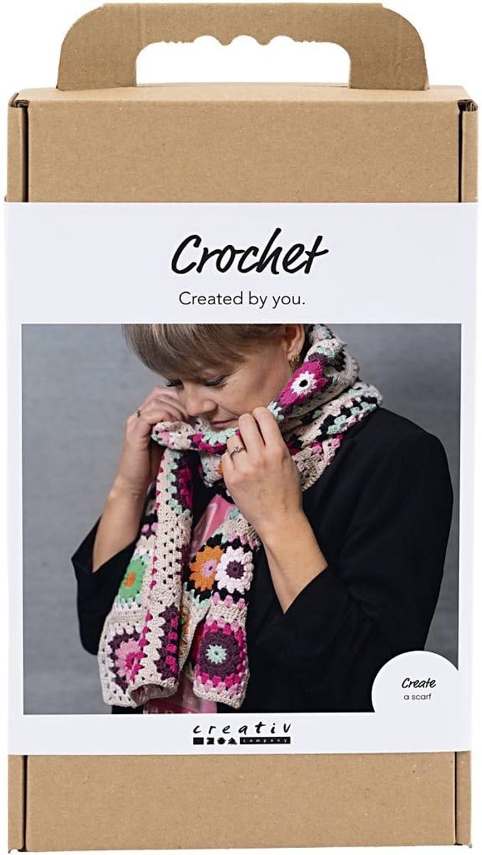 Creativ Company Creatief pakket Haken Sjaal crème warme kleuren 1 verpakking