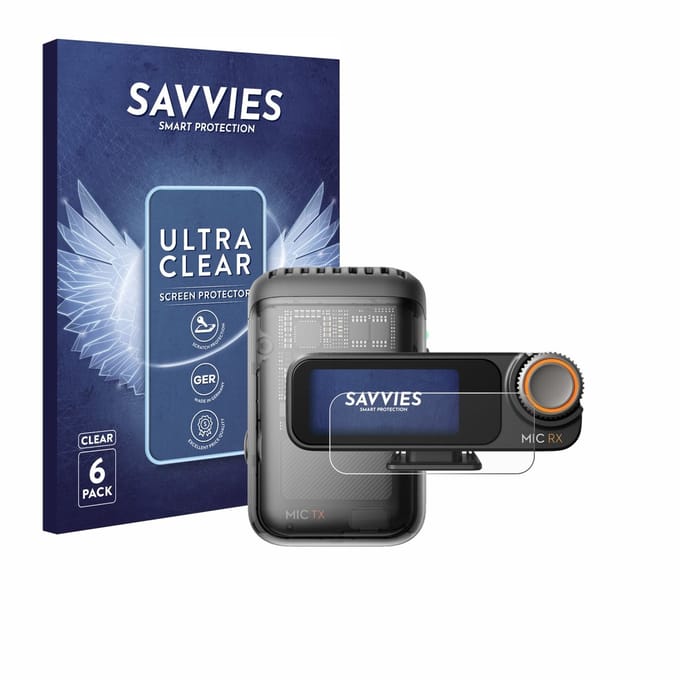 Savvies - Screenprotector voor DJI Mic 2 (Receiver) - Folie Beschermfolie transparant 6 Stuks