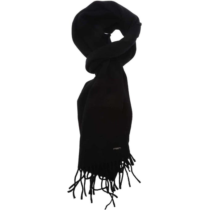 Boss Unisex Volwassen Styven Fringe Sjaal (Zwart)