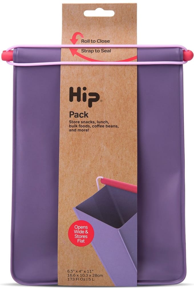 Herbruikbare Lunchzak, Pack - Groot, 4.1 Liter, Paars - HIP