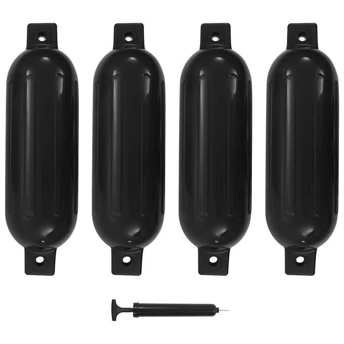 vidaXL - Bootstootkussens - 4 - st - Ø - 14x50 - cm - PVC - zwart