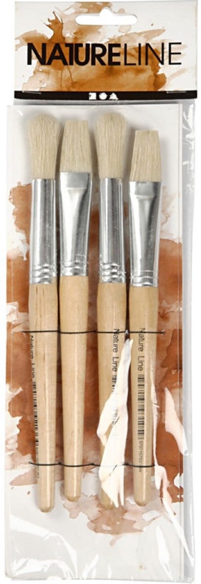 CC Nature Line Kinderkwasten Rond en Plat Set 4 stuks