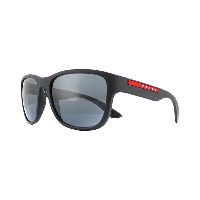 Lunettes de soleil Prada légères de forme irrégulière Lunettes de soleil pour homme Noir Gris PS01USUFK5L0 Basic Packaging-Eyeglass Case+Box,59,Black Gray gray