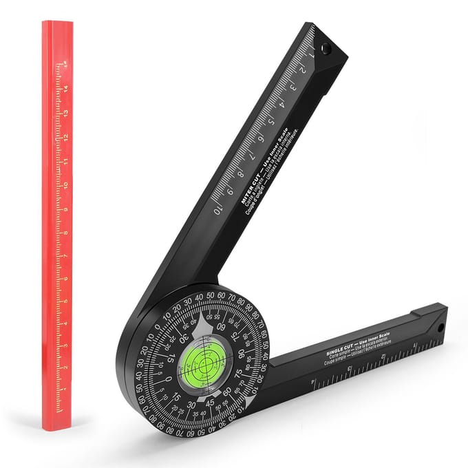 Rapporteur d'angle horizontal 360° Mesure précise des angles intérieurs et extérieurs noir