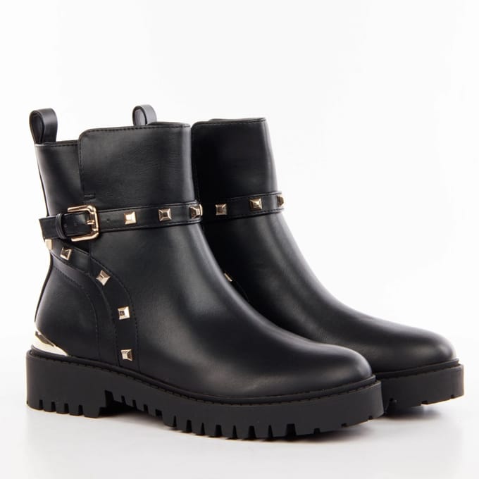 Guess Oliy Dames Enkellaarzen PU - Zwart - Maat 36