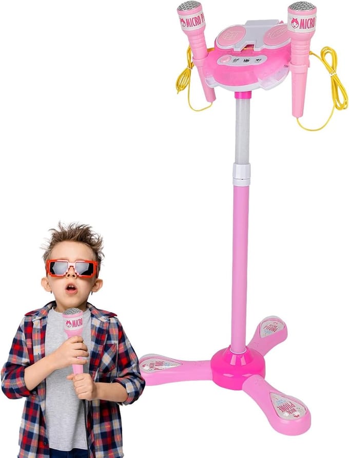 Kinder Microfoon - Speelgoed Microfoon - Muziek Maken - Met Verstelbaar Statief - 89x35x27cm