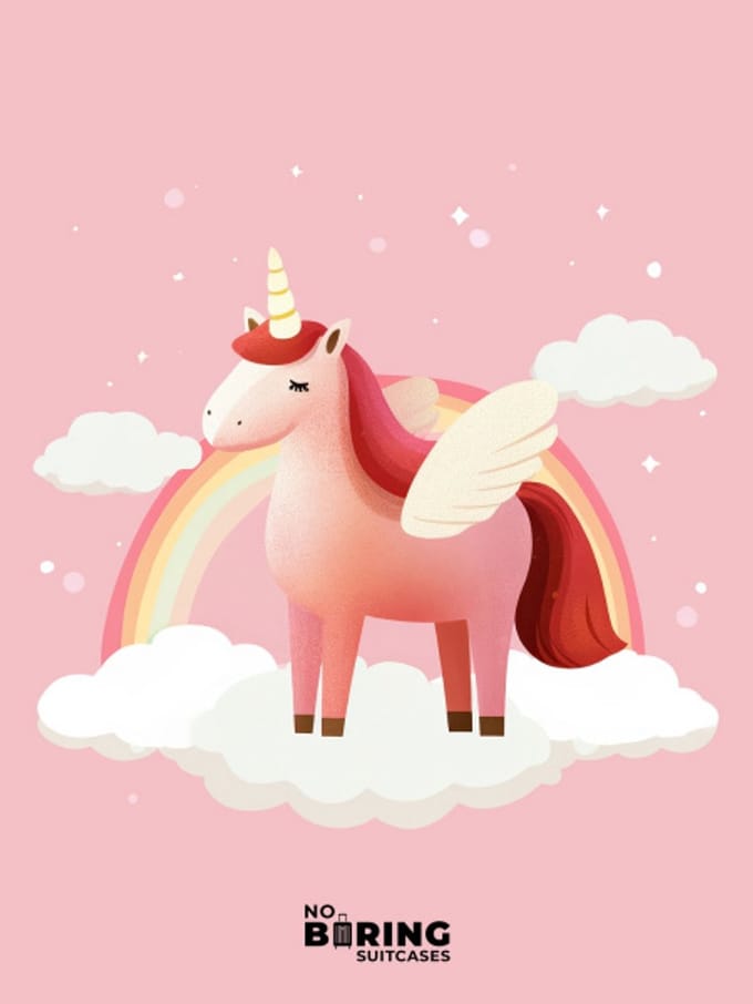 Kinderkoffer roze - Eenhoorn - Regenboog - Roze