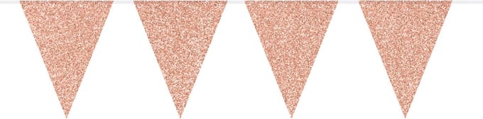 Folat - Vlaggenlijn Glamour Glitter Rosé Goud - 6 meter