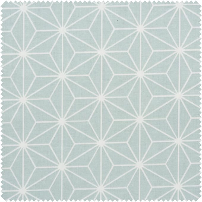 Katoenen stof "Geometrische ster" Polyester gecoat - Petrol