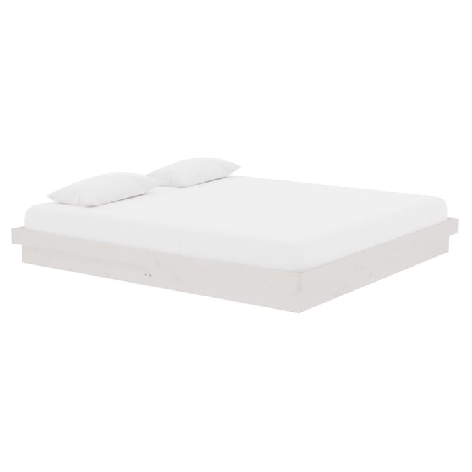 vidaXL - Bedframe - massief - hout - wit - 180x200 - cm