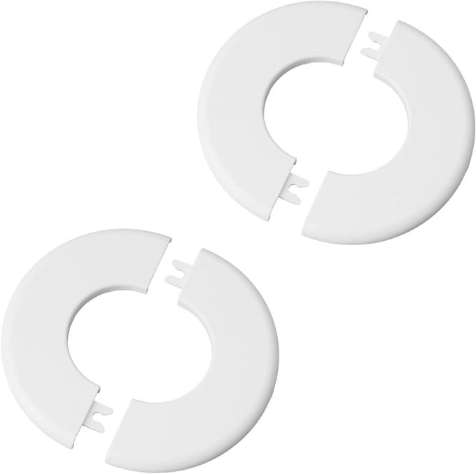 Buisafdekkingen Muur - Decoratieve Schildplaten - Leidingen Afwerken - Zelfklevend ABS Plastic - 2 Stuks 53mm - Wit