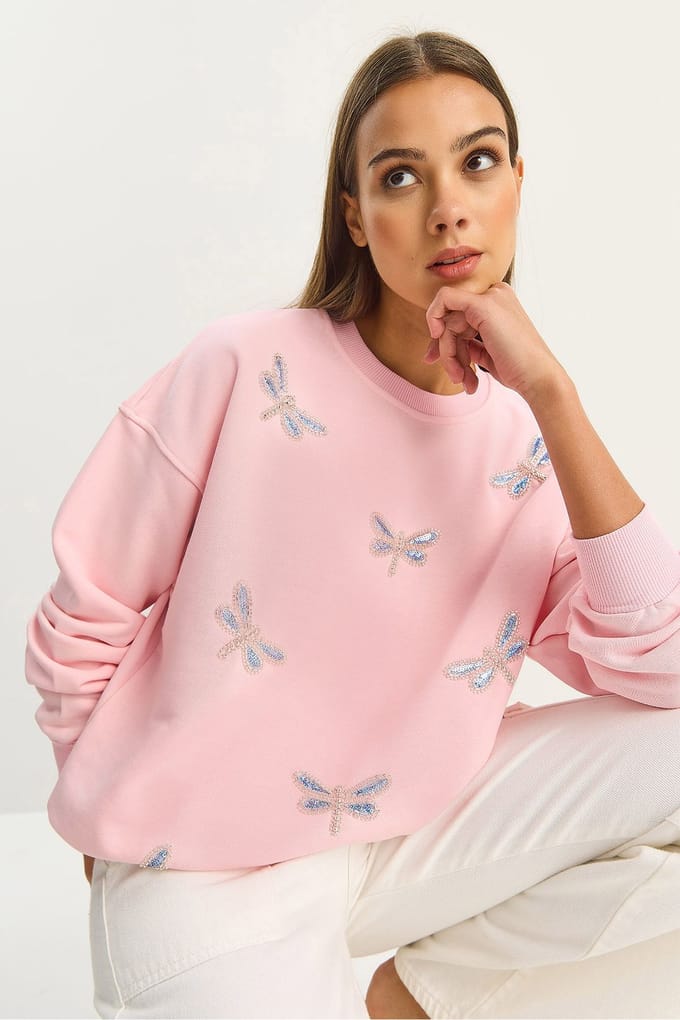 Libelle Geborduurde Crew Neck Sweatshirt