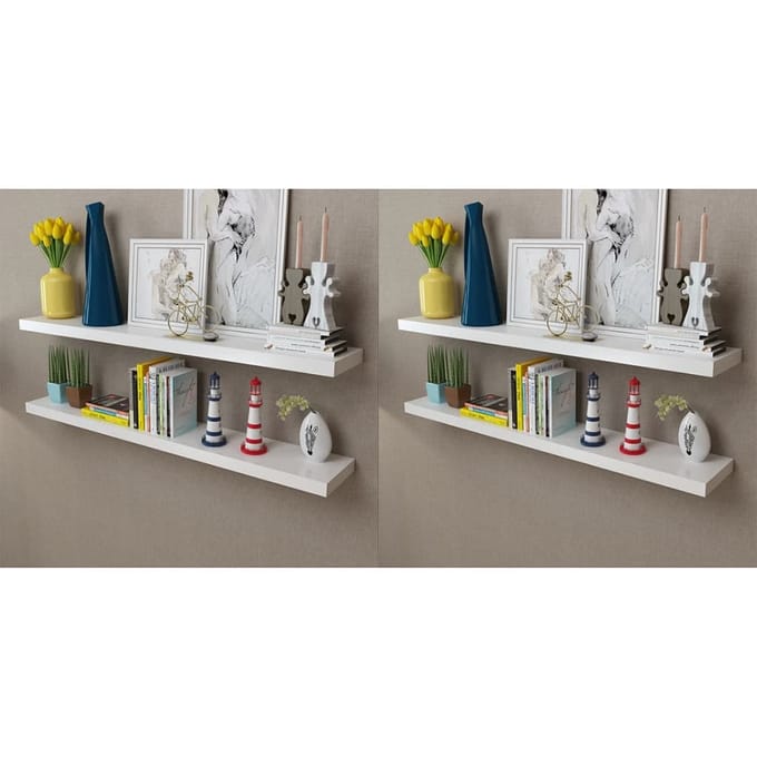vidaXL - Wandplanken - 4 - st - 120 - cm - wit
