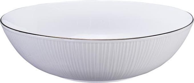 Tokyo Design Studio - Nippon White - Goude Kom 23x6.5cm 1300ml Lijnen Wit Goud