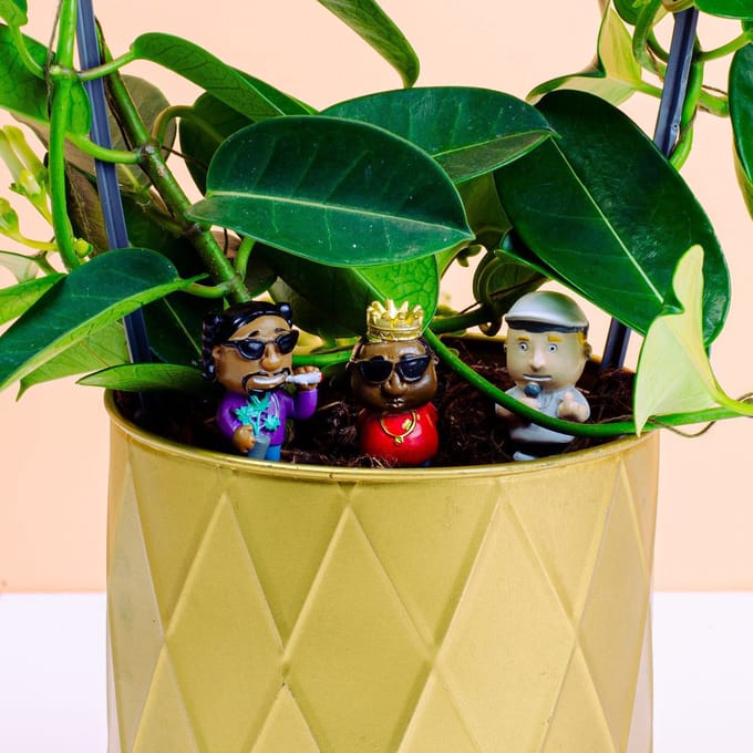Gift Republic Plantenpot decoratie - Rap / Hiphop Legendes (set van 4)