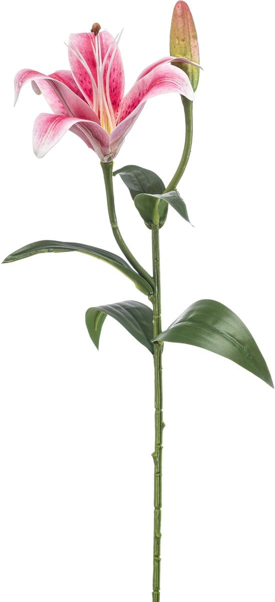 Emerald - Kunstbloem Lelie roze 56cm - Kunstplant voor binnen