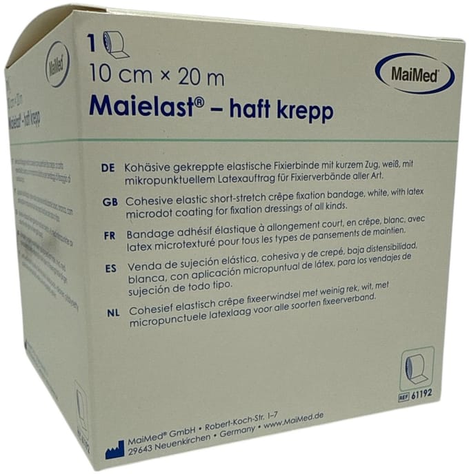 Maielast-haft crêpe - Fixatieverband 10cm x 20m