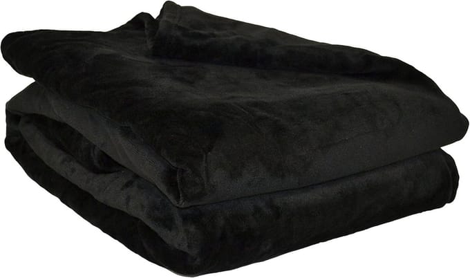 Zachte Fleece Plaid Dekentje Zwart Polyester 130x170 cm - Microfleece Warm & Comfortabel