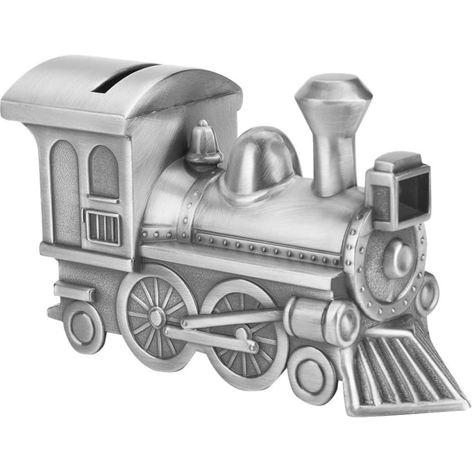 Tirelire en alliage de zinc, modèle de train rétro, tirelire pour décoration de table gray