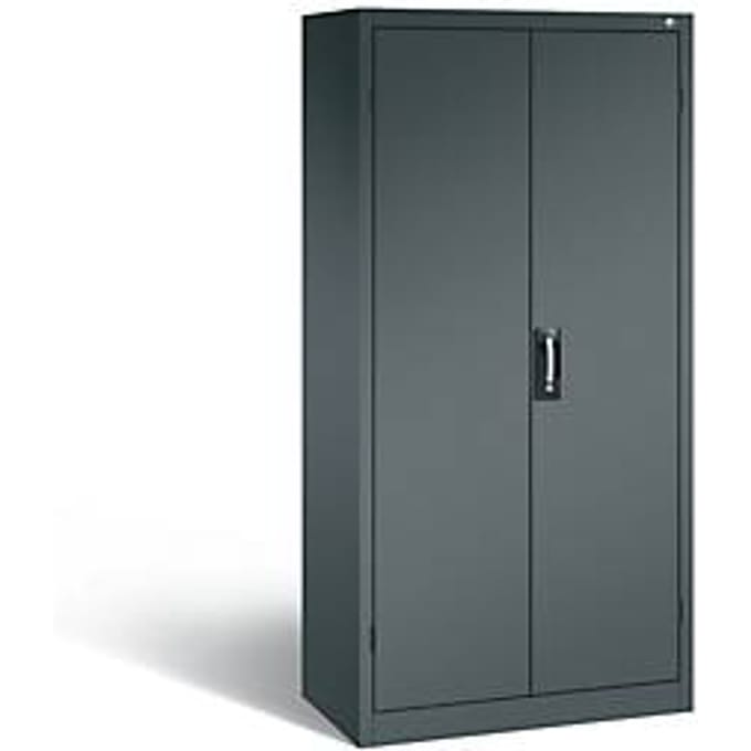 C+P acculaderkast Basic met deuren van massief plaatstaal, H 1950 x B 930 x D 500 mm, antraciet
