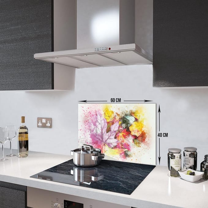 Herfst Patroon Tempered Glas Spatbescherming Voor Achter de Kookplaat 40m x 60cm