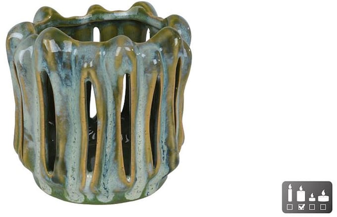 Van Manen windlicht speelgoed groen-wit aardewerk decoratief.