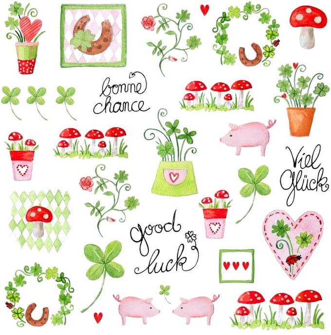 Servetten 33x33cm 20 stuks A.L.C. Lovely Luck