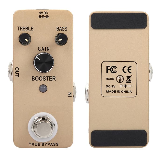 Pédale d'effet pour guitare électrique Electric Buffer Clean Boost True Bypass Full Metal Shell white