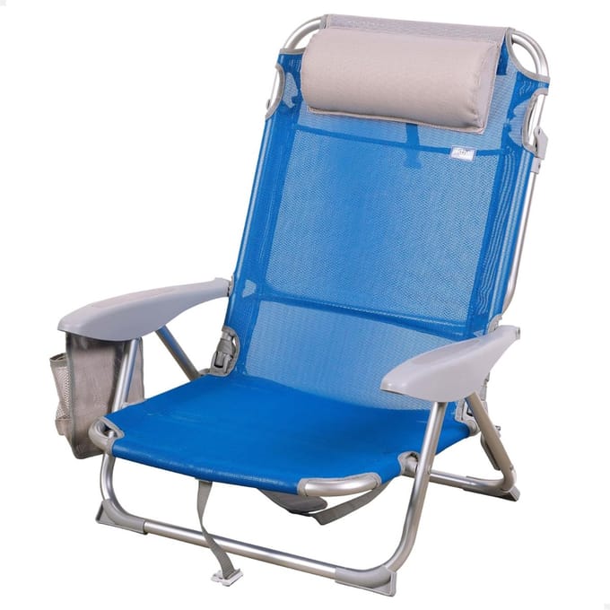 Strandstoel - Campingstoel - Tuinstoel - Klapstoel - 45D x 51B x 76H CM - Verstelbaar - Blauw