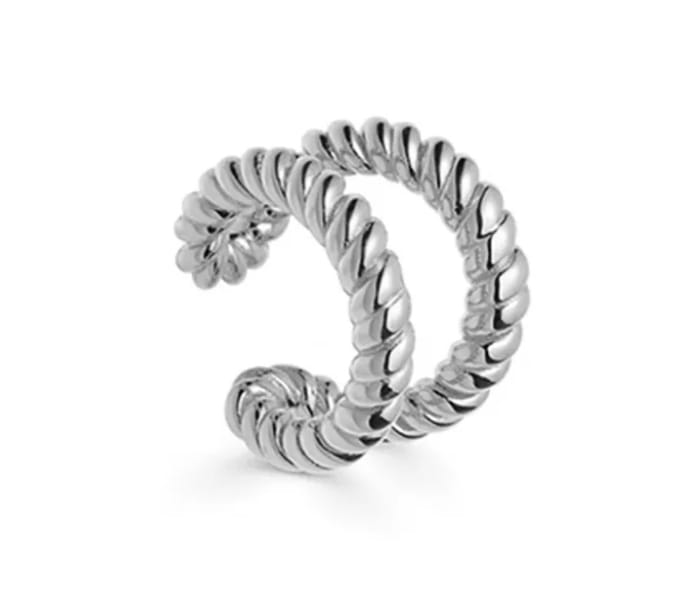 2 Rijen ear cuff | twist | zilver gekleurd