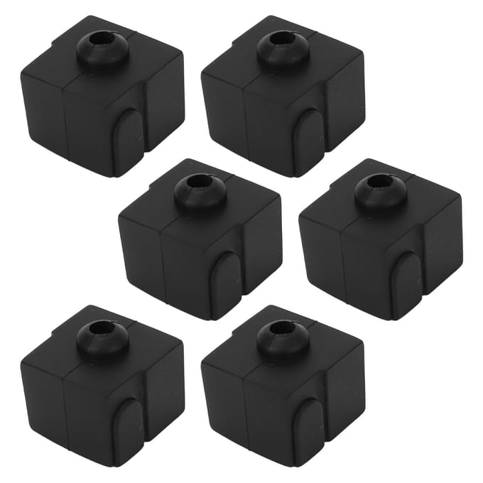6 STUKS Hotend Siliconen Sleeves 280 graden Celsius Temperatuurbestendigheid 3D Printer Extruder Siliconen Hoes Sokken black