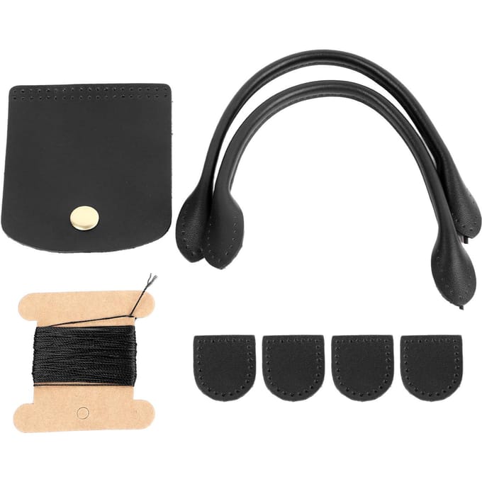 Leren Portemonnee Riem DIY Modieuze Handtas Handvat met Klapdeksel Ritsstopper voor Portemonnee Maakbenodigdheden Black Upper Leather gray
