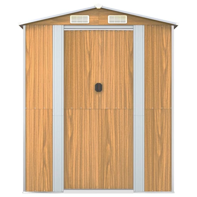 vidaXL - Tuinschuur - 192x274x223 - cm - gegalvaniseerd - staal - lichtbruin