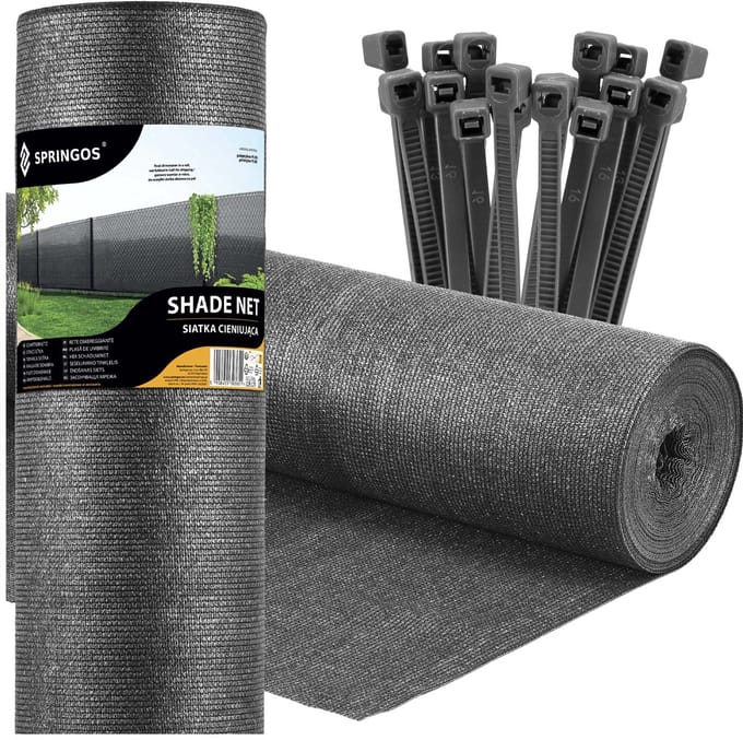 Springos - Zichtbreeknet - 1,5 x 25 m - 95% Schaduw - Antraciet