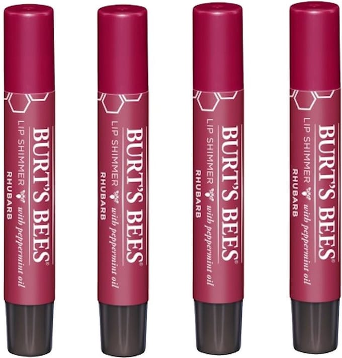 BURT'S BEES - Lip Shimmer Rhubarb - 4 Pak - Voordeelverpakking
