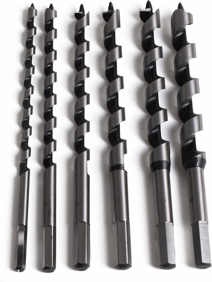 Benson Slangenboor set - 6 delig - Precisie-gefreesd - 8 t/m 18 mm - Koolstofstaal - 230 mm
