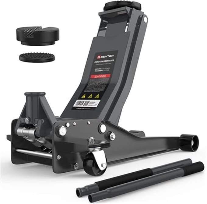 Hydraulische krik 3T - Professionele garagekrik met rubberen pads voor auto en SUV