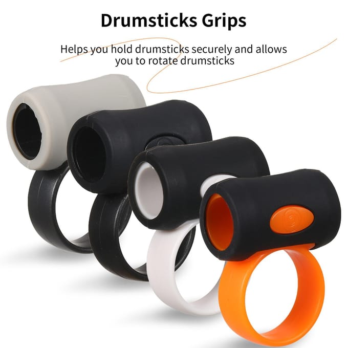 2 Stuks Drumstick Controle Clip Vinger Ring Extra Drumsticks Grips Anti Slip Drumsticks Accessoires 7 grijs