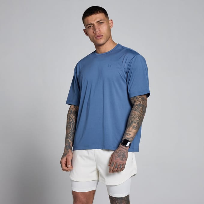 MP Men's Hybrid Oversized Mesh T-Shirt - Slate Blue - M