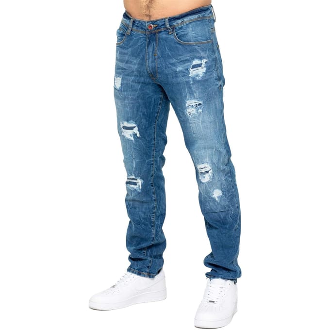 Enzo | Heren Gescheurde Denim Jeans