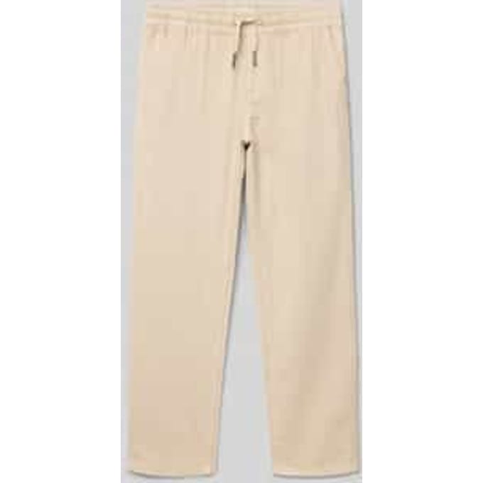 Stoffen broek met elastische band en achterzakken