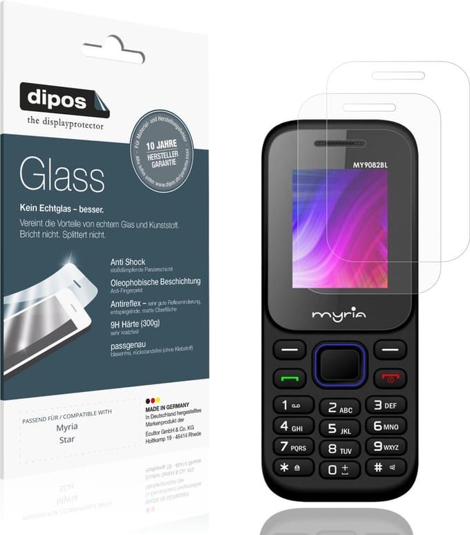 dipos – 2x Matte Pantserfolie geschikt voor Myria Star | 9H Screenprotector