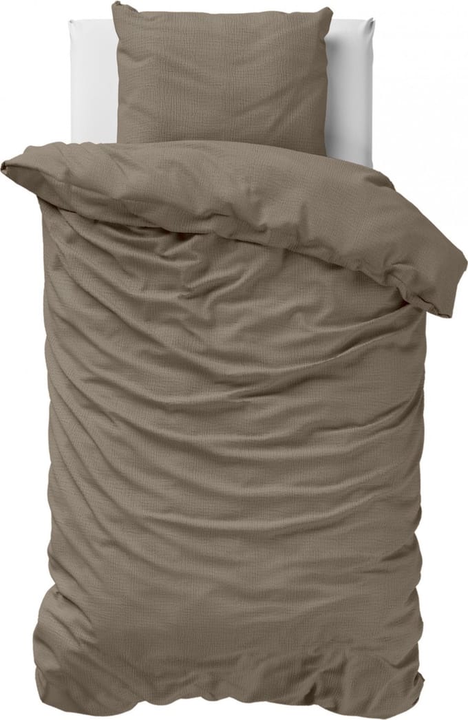 Dreamhouse Mousseline Dekbedovertrek - 140X200/220 + 1 x kussensloop 60x70 - Taupe